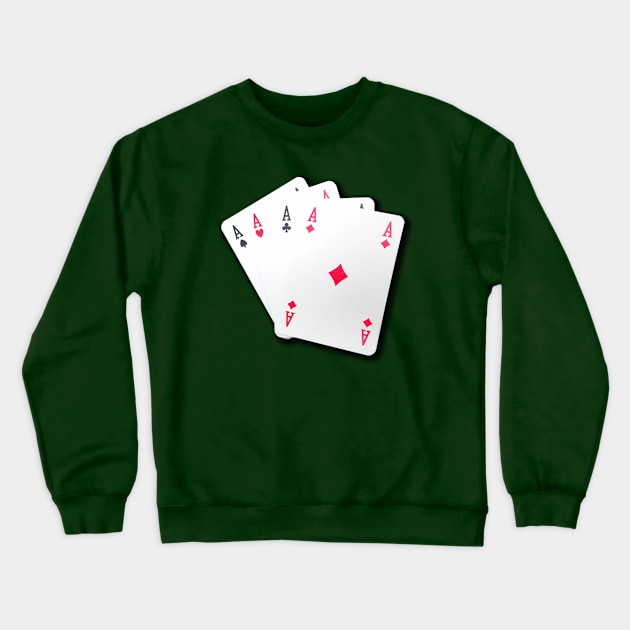 Poker of Aces Crewneck Sweatshirt by RiverPhildon